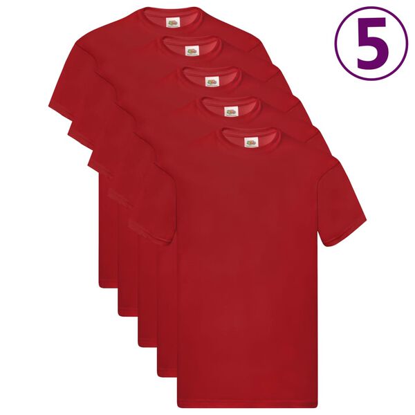 Fruit of the Loom T-shirts originaux 5 pcs Rouge S Coton