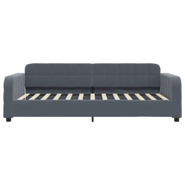 vidaXL Lit de jour avec matelas gris fonc&eacute; 100x200 cm velours