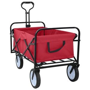 vidaXL Chariot de shopping pliant avec freins Rouge 94 x 53 x 99 cm
