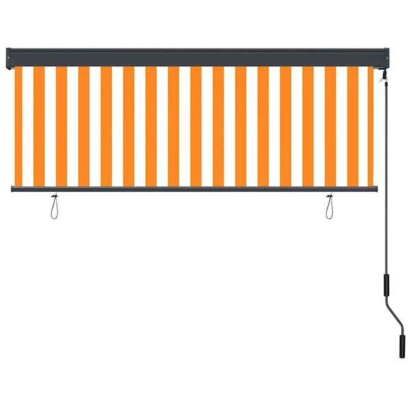 vidaXL Store enrouleur Blanc et Orange 180 x 250 cm Tissu et Aluminium