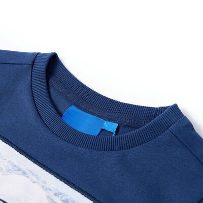 T-shirt pour enfants à manches longues bleu jean 92