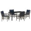 vidaXL Ensemble de salle &agrave; manger pour jardin 5 pc Gris et Noir Rotin