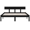 vidaXL Cadre de lit sans matelas noir bois massif 120x200 cm