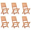 vidaXL Chaises de jardin pliables lot de 6 Bois d'eucalyptus massif