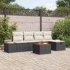 vidaXL Ensemble de canap&eacute; de jardin 6 pcs Noir Poly rotin