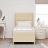 vidaXL Lit &agrave; ressorts avec matelas Cr&egrave;me 100 x 200 cm tissu