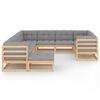 vidaXL Salon de jardin 11 pcs avec coussins Bois de pin massif