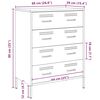 vidaXL Buffet vert olive 68x39x89 cm acier