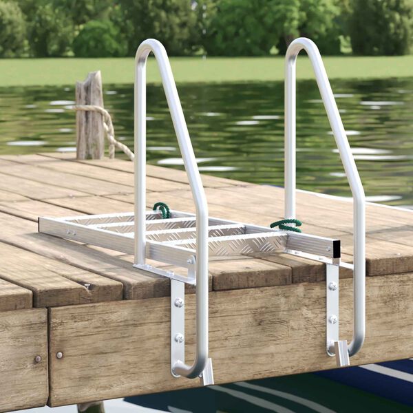 vidaXL &Eacute;chelle de dock &agrave; 4 &eacute;tapes Argent 58 x 77 x 166 cm Aluminium