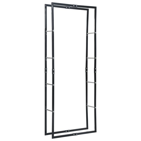 vidaXL Portant de bois de chauffage Noir 80x25x200 cm Acier