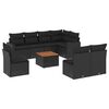 vidaXL Salon de jardin 9 pcs avec coussins noir r&eacute;sine tress&eacute;e