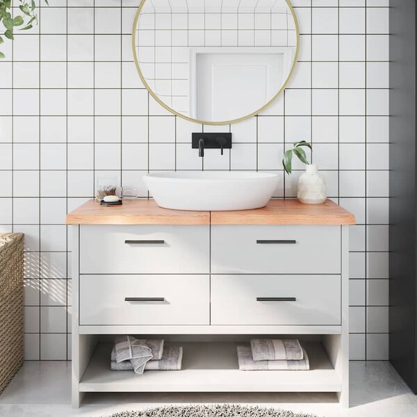 vidaXL Comptoir de salle de bain marron 120x60x(2-4) cm bois trait&eacute;