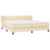 vidaXL Sommier &agrave; lattes de lit avec matelas Cr&egrave;me 200x200 cm Tissu