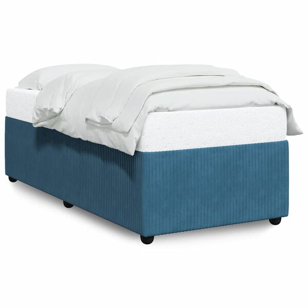 vidaXL Cadre de lit sans matelas bleu 90x190 cm velours