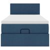vidaXL Cadre de lit ottoman avec matelas bleu 90x190 cm tissu