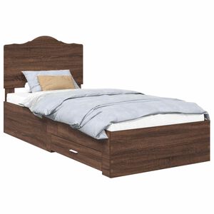 vidaXL Cadre de lit Ch&ecirc;ne brun 100 x 200 cm Bois d'ing&eacute;nierie