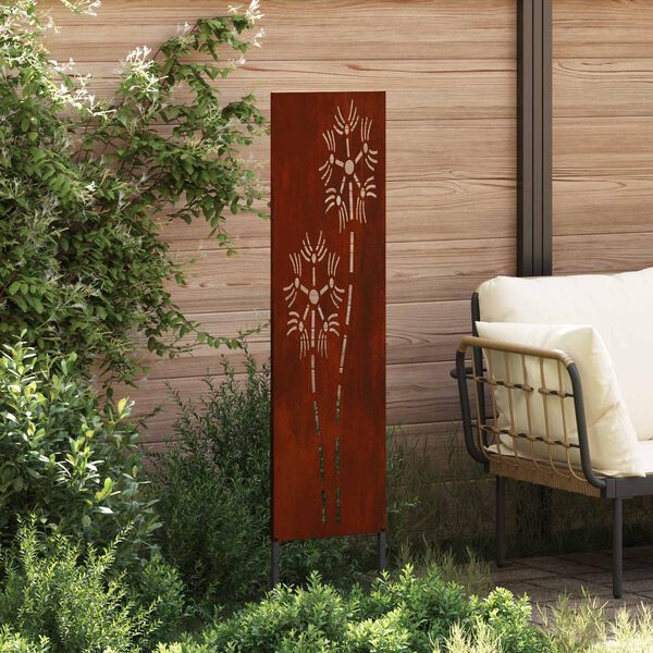 vidaXL &Eacute;cran de confidentialit&eacute; de jardin Fretwork Rouill&eacute; 32 x 140 cm