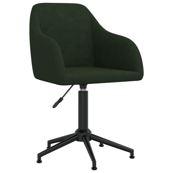vidaXL Chaises pivotantes &agrave; manger lot de 2 vert fonc&eacute; velours