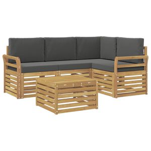 vidaXL Ensemble de canap&eacute;s d'ext&eacute;rieur 5 pc Blanc et anthracite