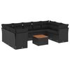 vidaXL Salon de jardin 10 pcs avec coussins noir r&eacute;sine tress&eacute;e