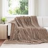 vidaXL Couvertures &agrave; jeter 6 pcs Camel 240 x 220 cm Toison