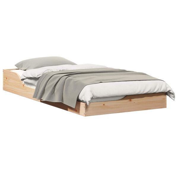 vidaXL Cadre de lit Marron 90 x 190 cm Pin massif