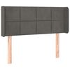 vidaXL T&ecirc;te de lit &agrave; LED Gris fonc&eacute; 93x16x78/88 cm Velours