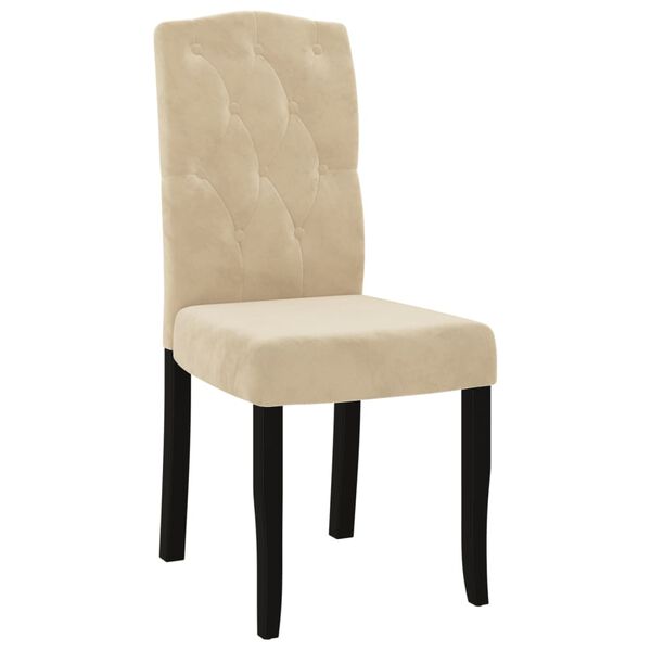 vidaXL Chaises &agrave; manger lot de 6 cr&egrave;me velours