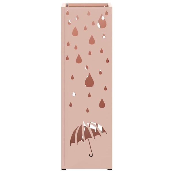 vidaXL Porte-parapluie avec stockage Rose 15,5 x 15,5 x 49 cm M&eacute;tal