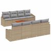 vidaXL Ensemble de canap&eacute; de jardin avec coussin 9 pcs Beige polyrotin