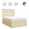 vidaXL Sommier &agrave; lattes de lit avec matelas Cr&egrave;me 160x200 cm Tissu
