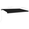 vidaXL Auvent manuel r&eacute;tractable avec LED 500x300 cm Anthracite