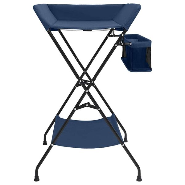 vidaXL Table &agrave; langer Bleu marine Fer