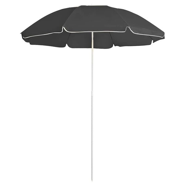 vidaXL Parasol de jardin avec m&acirc;t en acier anthracite 180 cm