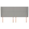 vidaXL T&ecirc;te de lit avec oreilles Gris clair 163x23x118/128 cm Tissu