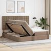 vidaXL Lit avec rangement et LED Cappuccino 180 x 200 cm Simili cuir