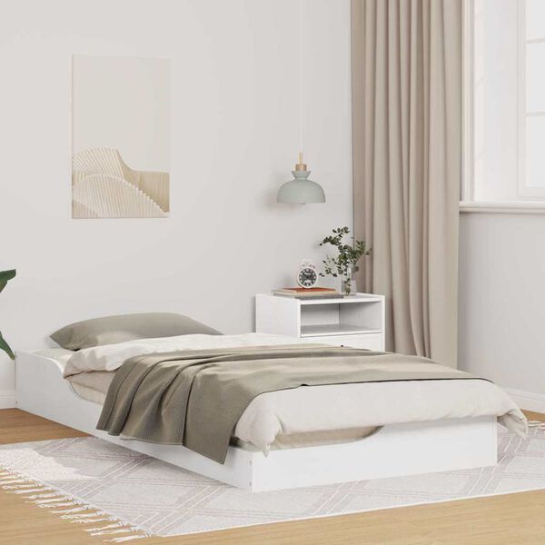 vidaXL Cadre de lit Blanc 100 x 200 cm Pin massif