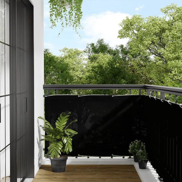 vidaXL &Eacute;cran de balcon noir 90x700 cm 100% polyester oxford