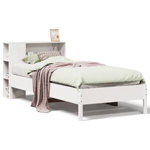 vidaXL Lit biblioth&egrave;que sans matelas blanc 75x190cm bois de pin massif