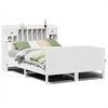 vidaXL Lit biblioth&egrave;que sans matelas blanc 140x200 cm bois pin massif