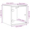 vidaXL Table de chevet avec porte en verre noir 35x37x35 cm
