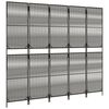 vidaXL Cloison de s&eacute;paration 5 panneaux gris r&eacute;sine tress&eacute;e