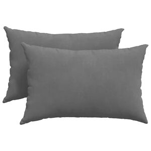 vidaXL Coussins de canap&eacute; 2 pcs Gris fonc&eacute; 60 x 40 cm tissu