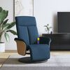 vidaXL Fauteuil inclinable de massage avec repose-pieds bleu tissu