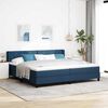 vidaXL Lit &agrave; ressorts avec matelas Bleu 200 x 200 cm Polyester