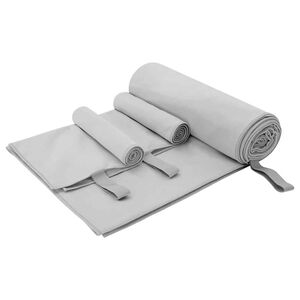 vidaXL Set de serviettes de sport 3 pi&egrave;ces Gris 210 x 100 cm