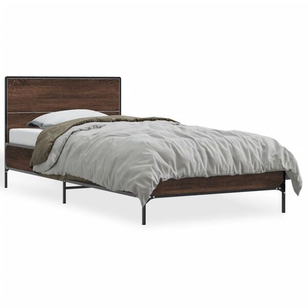 vidaXL Cadre de lit sans matelas ch&ecirc;ne marron 75x190 cm