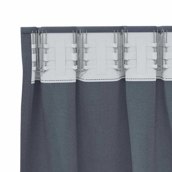vidaXL Rideaux occultants avec anneaux 2 pcs Anthracite 245 x 140 cm