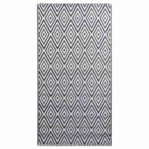 vidaXL Tapis d'ext&eacute;rieur ARAKIL Blanc et noir 120x180 cm PP
