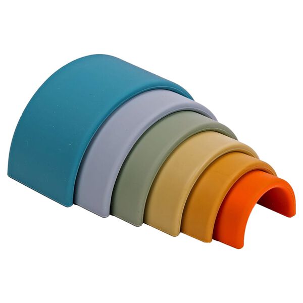 d&euml;na Ensemble de jouets en silicone arc-en-ciel Nature 6 pcs